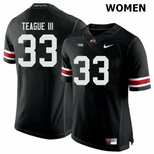 NCAA Ohio State Buckeyes Women's #33 Master Teague III Black Nike Football College Jersey OPX5145RZ